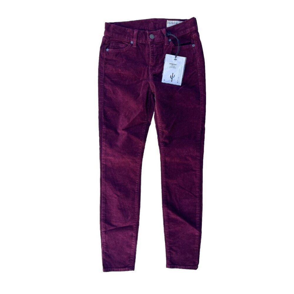 Nasty Gal Pistola Women’s Burgundy Corduroy Pants Size 25 High Waist - Picture 13 of 13